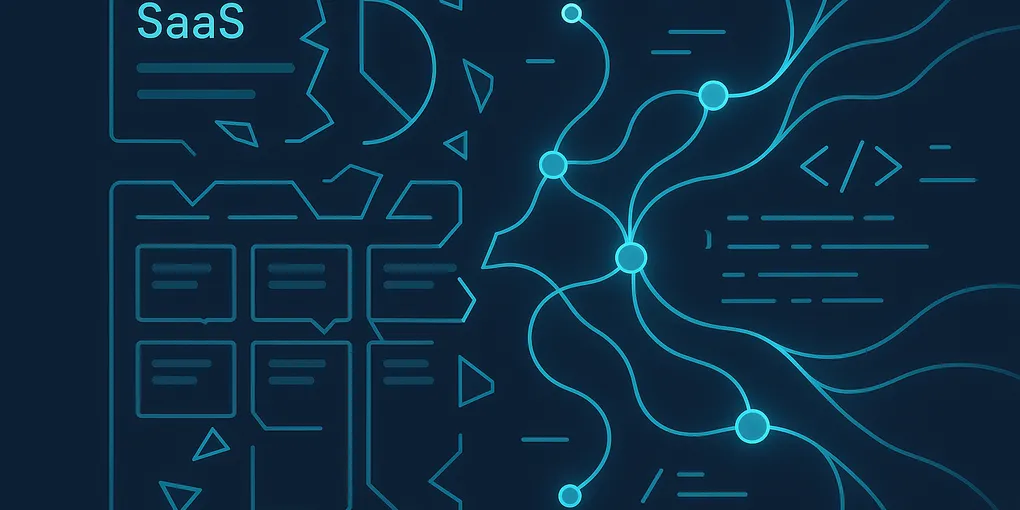Developer using an AI coding tool to build a custom project management app, replacing SaaS subscriptions